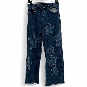 Sweet Society Hot Topic Star Embroidered Baggy Jeans Size 5